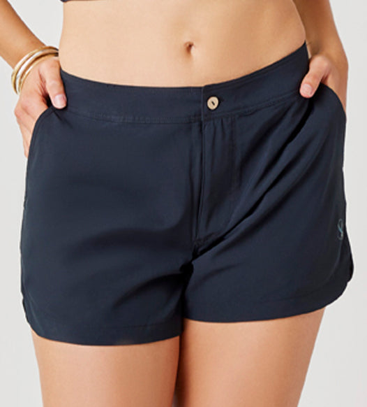 Navy blue womens hot sale swim shorts