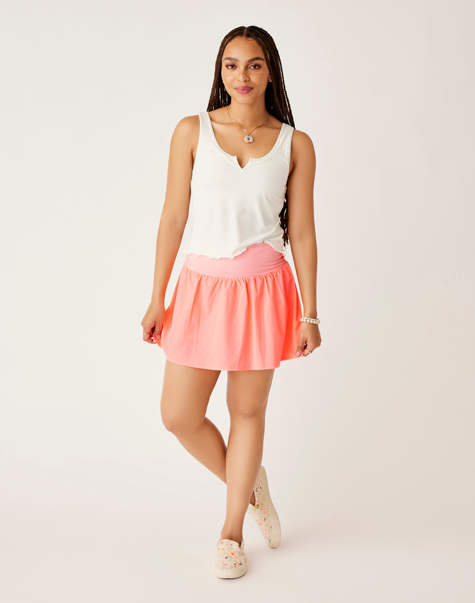 Sasha Balsa Skort: Electric Coral