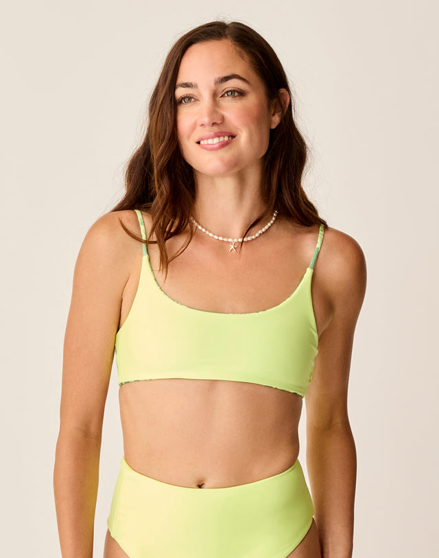 Escondido Compression Reversible Top: Tide/Limeade