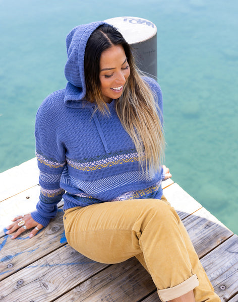 Stowe Hooded Fairisle Sweater : Coastal